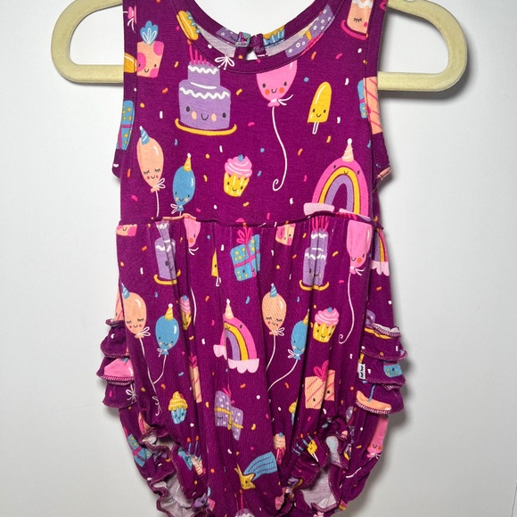 Little Sleepies Purple Birthday Wishes Bubble Romper 6/12 months - Picture 1 of 4
